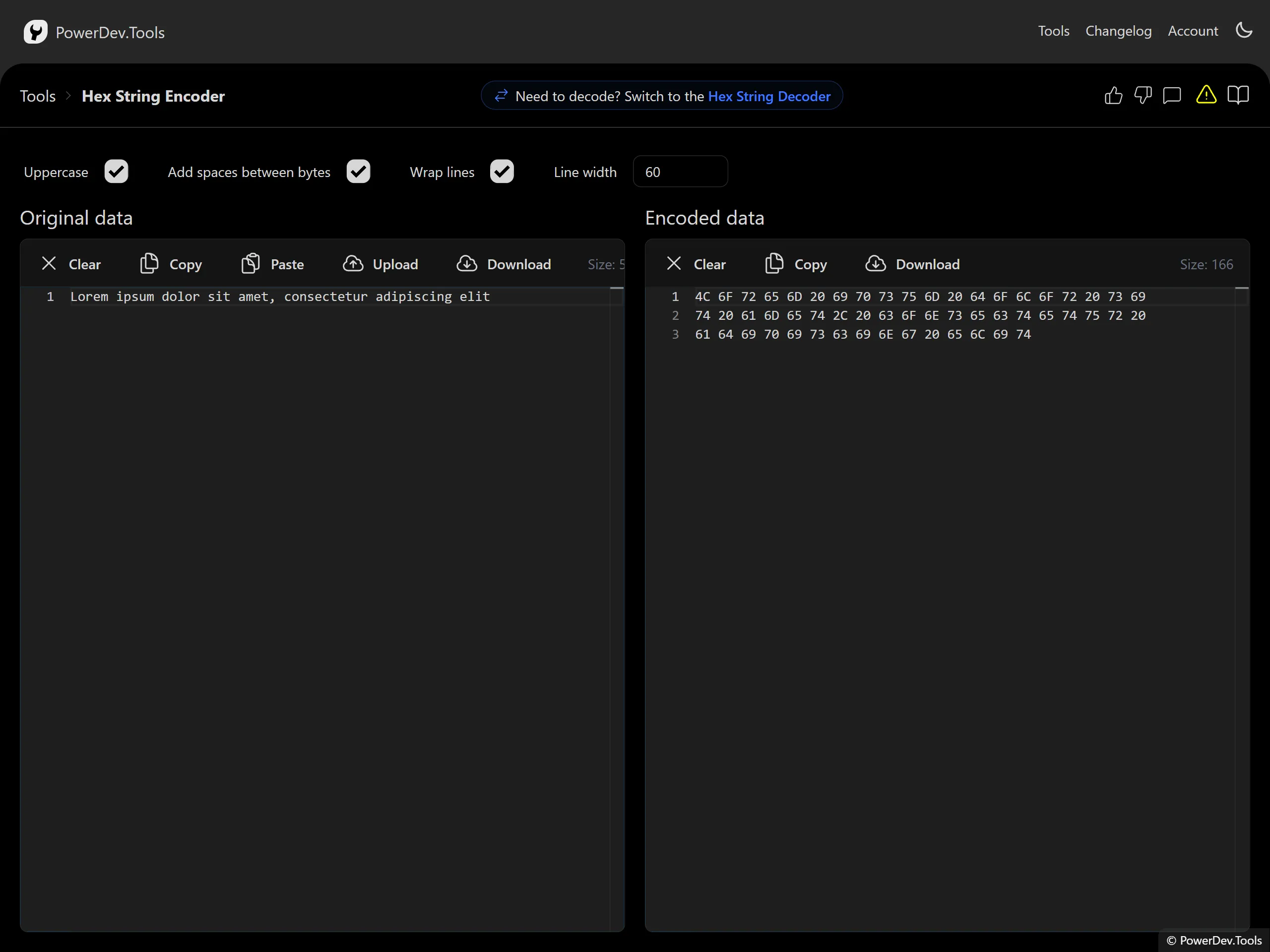 Hex String Encoder